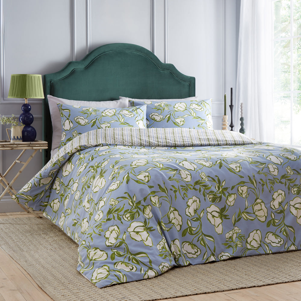 Albera Floral Duvet Cover Set French Blue