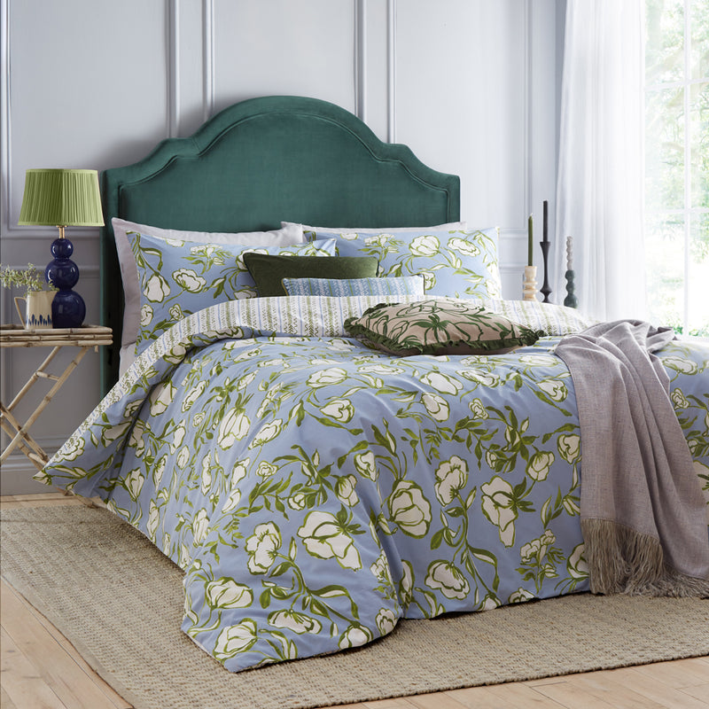 Floral Blue Bedding - Albera Floral Duvet Cover Set French Blue Wylder Nature