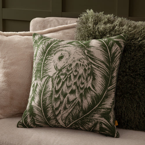 Animal Green Cushions - Albus Jacquard  Cushion Cover Green Wylder