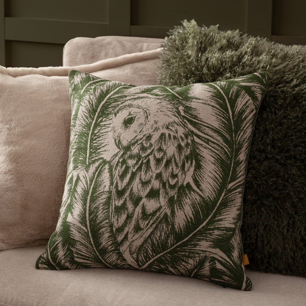 Albus Green Jacquard Cushion Cover Green Cushions Wylder