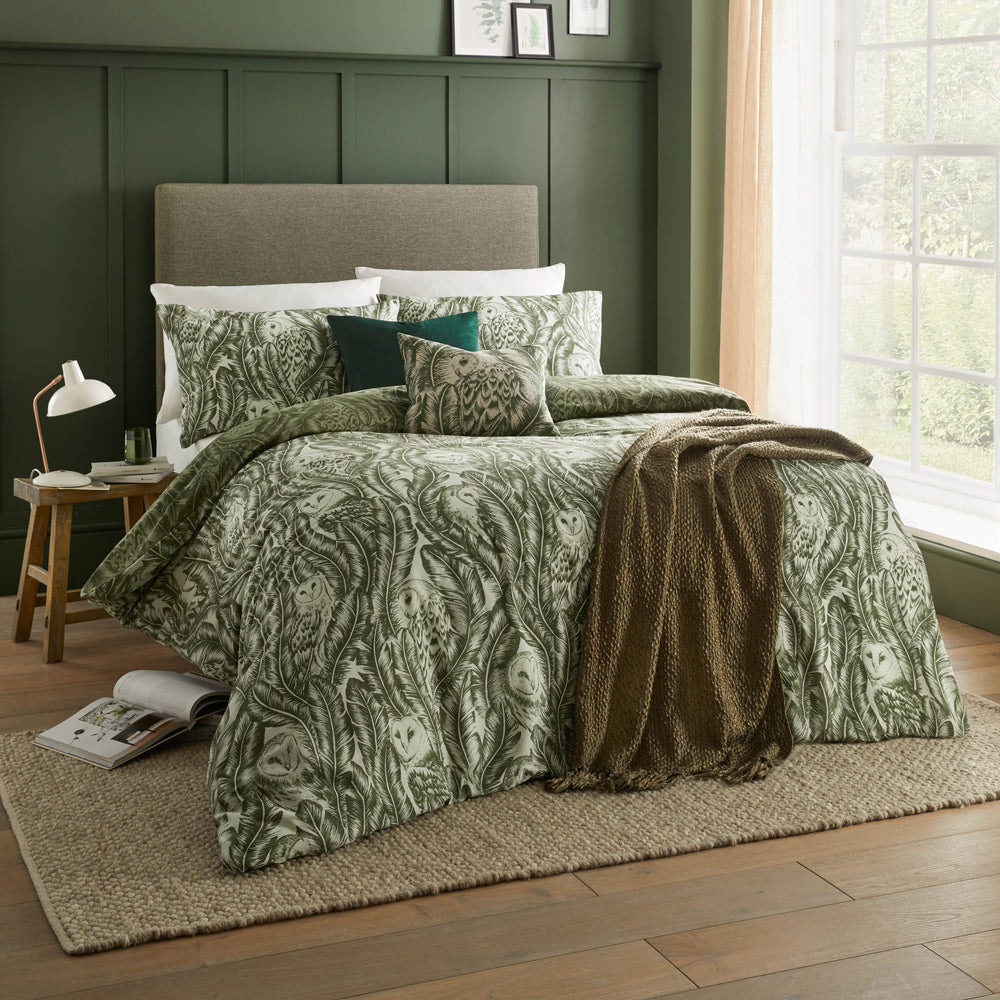 Albus Green Heritage Duvet Cover Set | Forest Green Bedding