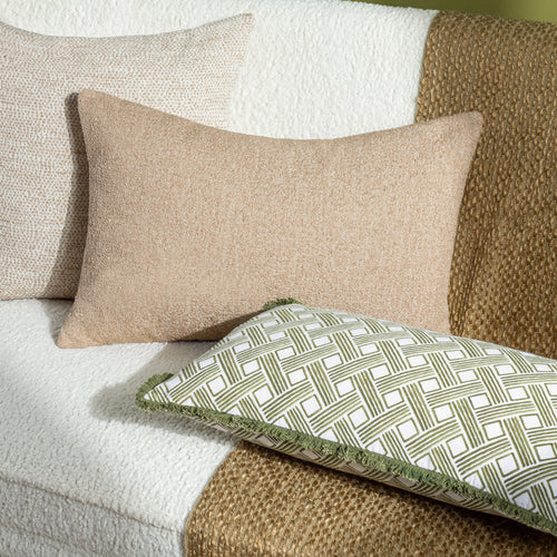Geometric Green Cushions - Alexa Rectangular Cushion Cover Olive HÖEM