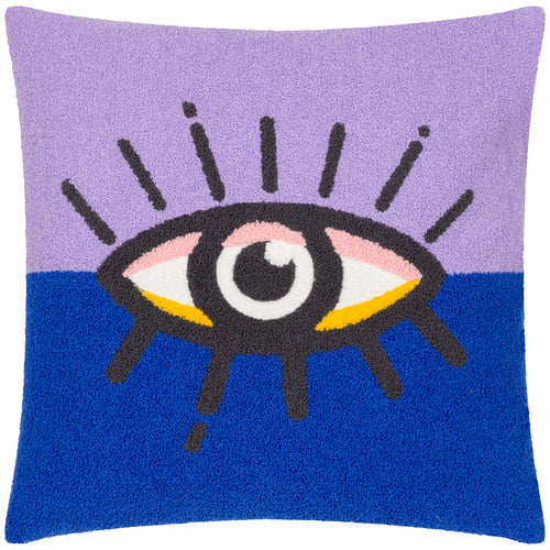 Abstract Purple Cushions - All Eyes On You Boucle Cushion Cover Lilac/Blue Heya Home