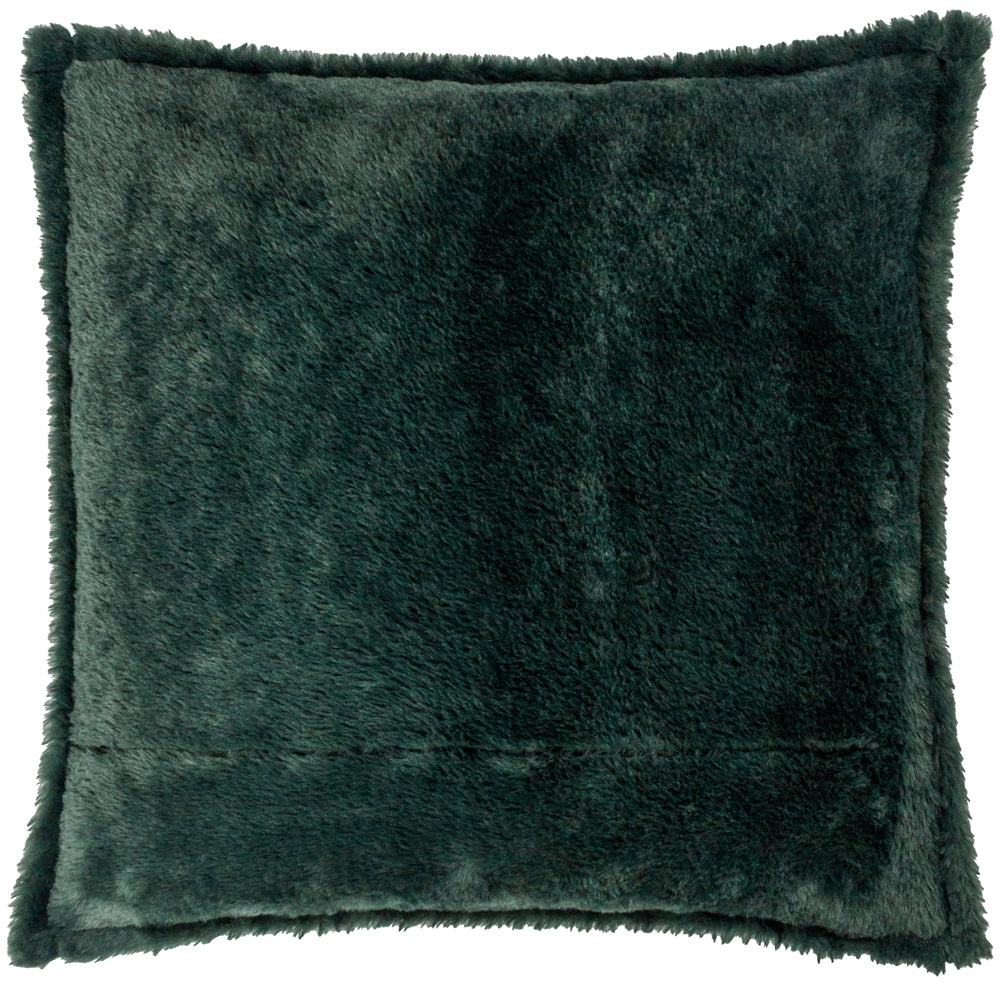 All Wrapped Up Velvet Faux Fur Cushion Emerald/Red