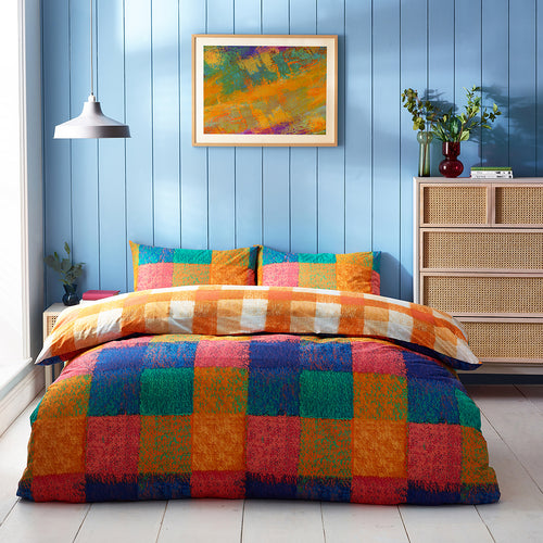 Check Multi Bedding - Alma Checked Pastel Duvet Cover Set Multicolour furn.