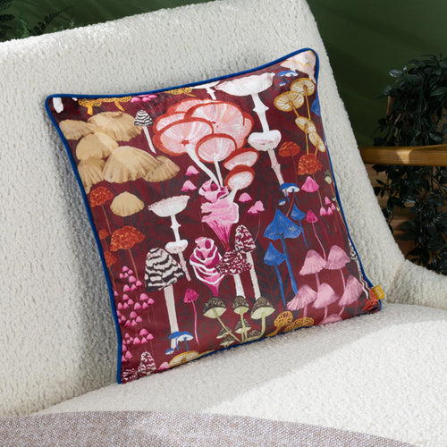 Abstract Purple Cushions - Amanita Mushroom Cushion Cover Burgundy furn.