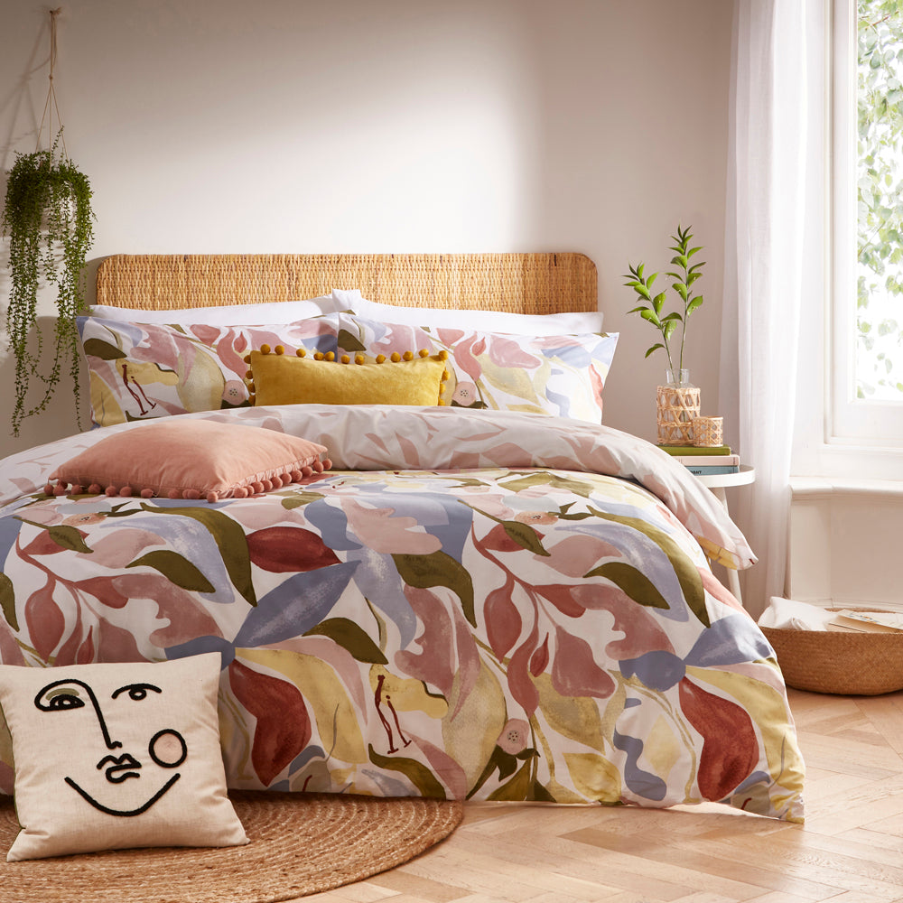 Abstract Pink Bedding - Amarosa Abstract Reversible Duvet Cover Set Plaster furn.