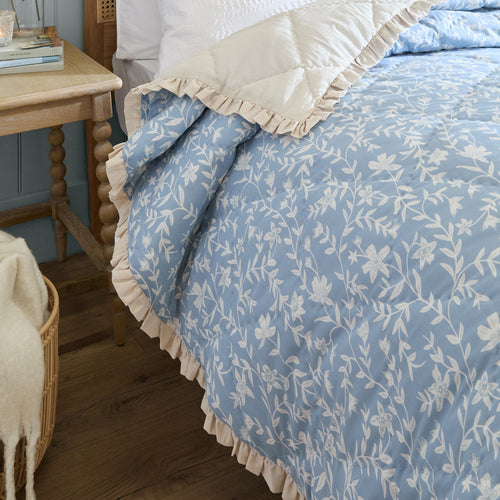 Amelia 100% Cotton Quilted Bedspread Delph Blue