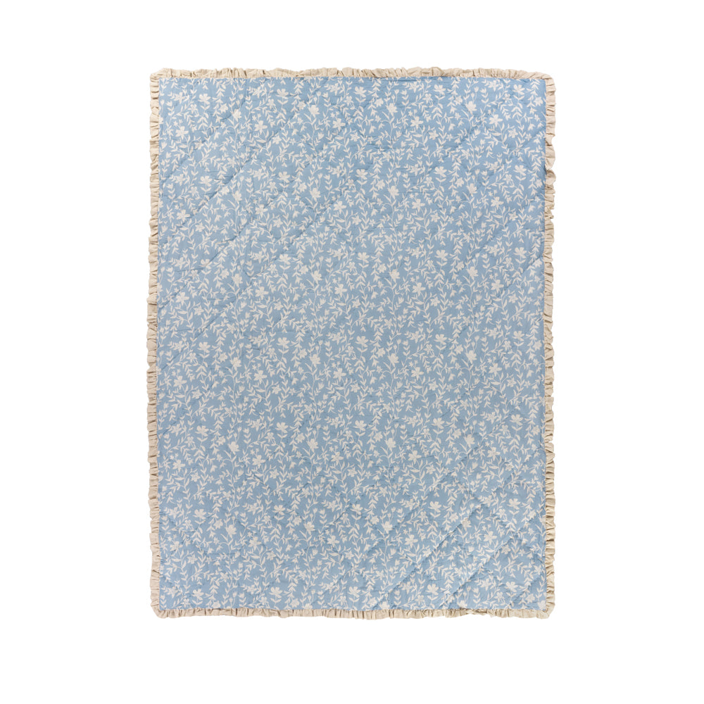 Amelia 100% Cotton Quilted Bedspread Delph Blue