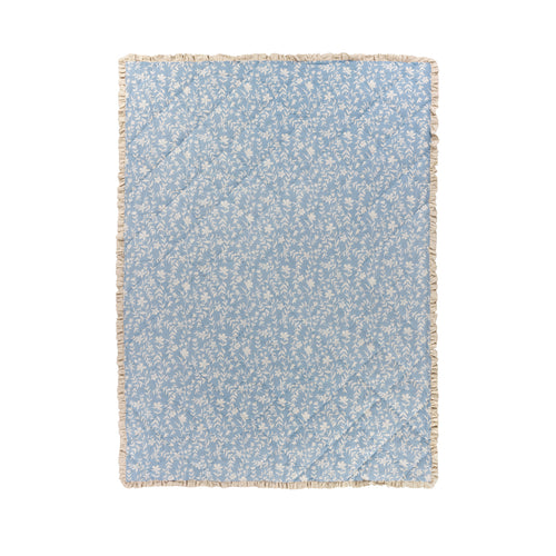 Amelia 100% Cotton Quilted Bedspread Delph Blue