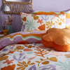furn. Amelie Printed Abstract Floral Duvet Cover Set in Orange/Lilac