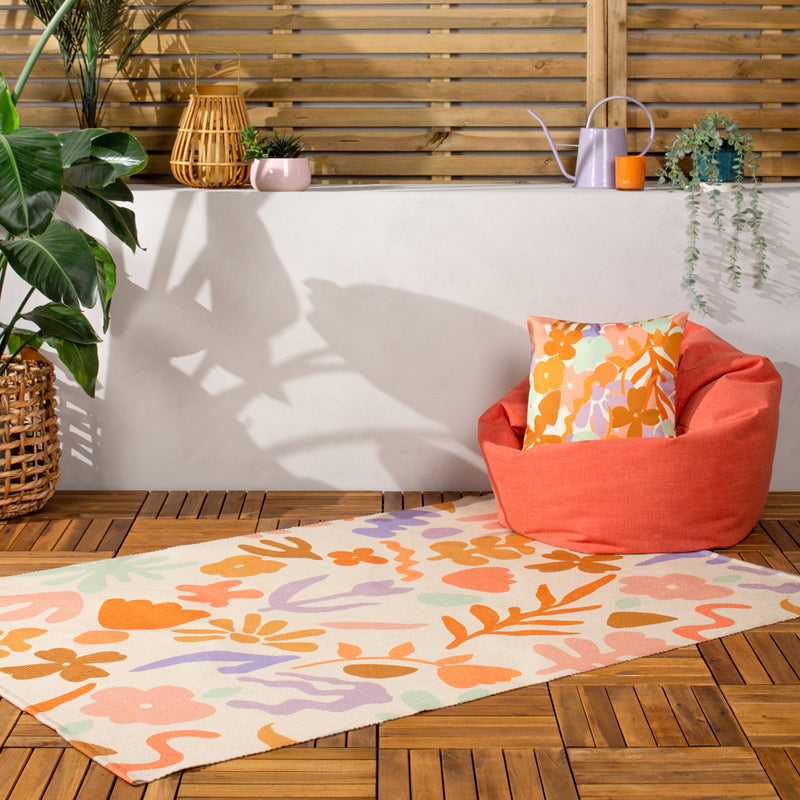 Abstract Orange Rugs - Amelie 120x170cm Indoor/Outdoor Rug Orange/Lilac furn.