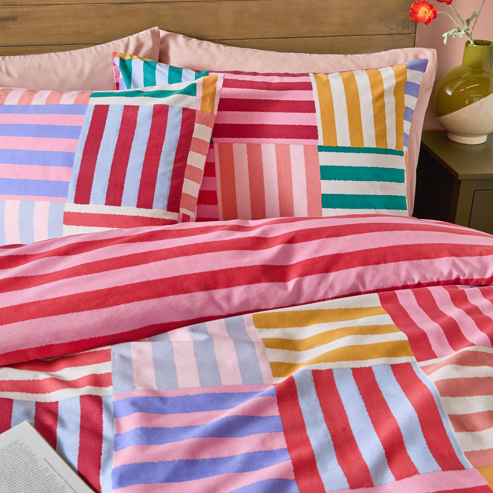 Ana Stripe Reversible Duvet Cover Set Multicolour