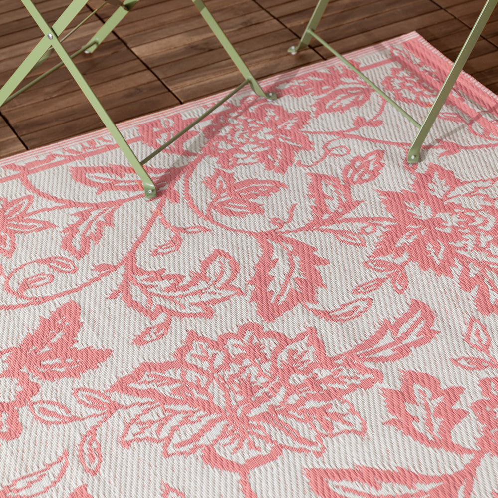 Anemone Woven Jacquard Rug Peach/Cream