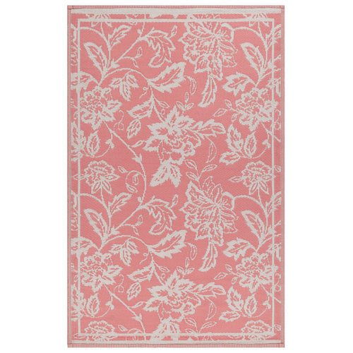 Floral White Rugs - Anemone Woven Jacquard Outdoor Rug Multicolour furn.