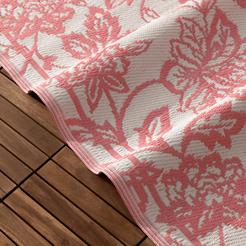 Anemone Woven Jacquard Rug Peach/Cream