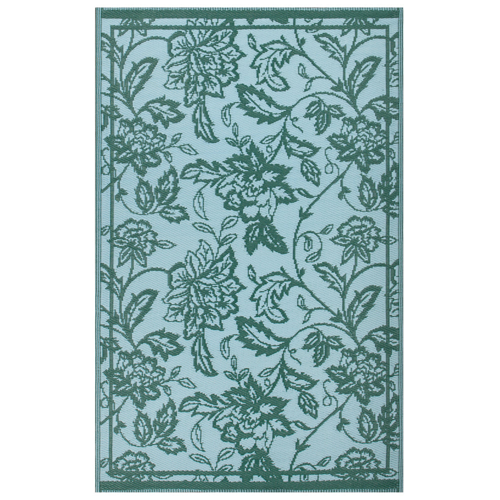 Anemone Woven Jacquard Rug Teal/Mineral