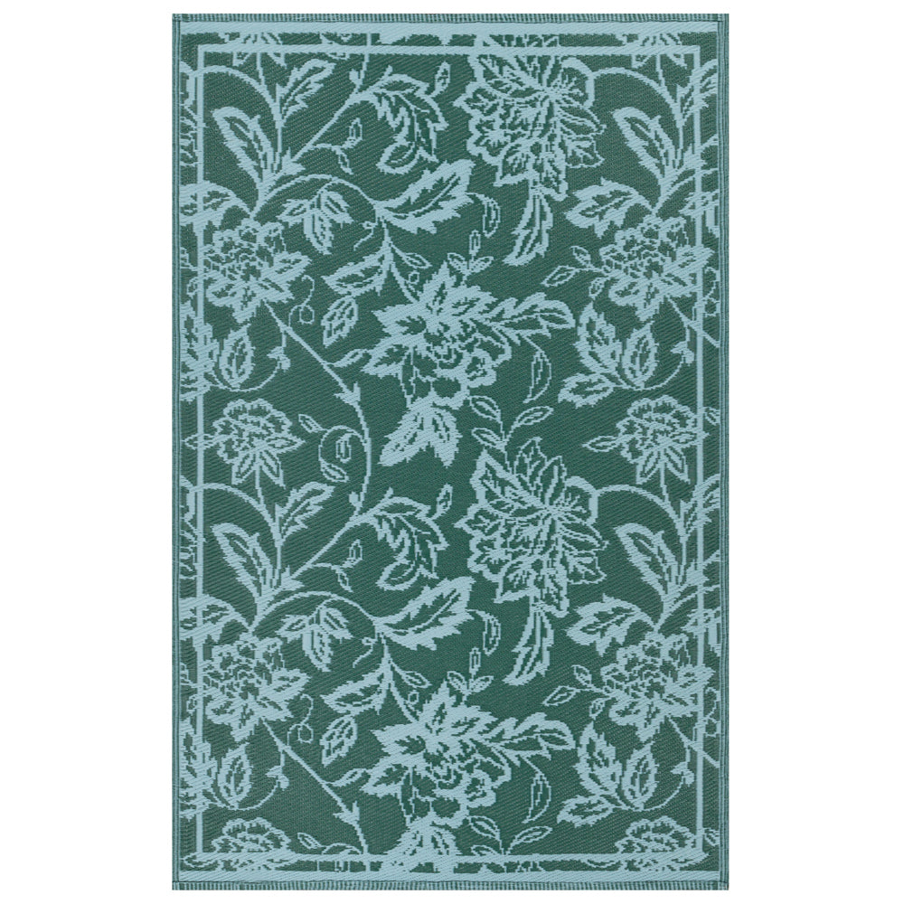 Anemone Woven Jacquard Rug Teal/Mineral