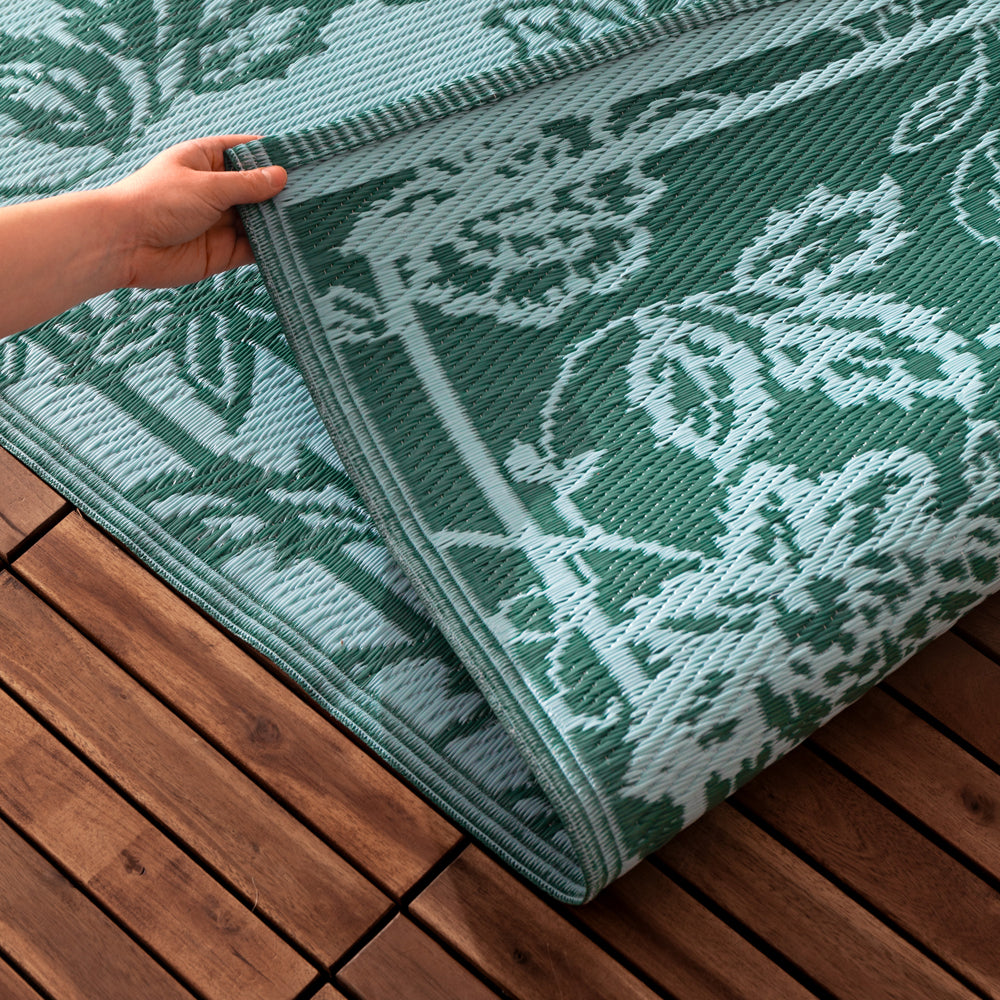 Anemone Woven Jacquard Rug Teal/Mineral