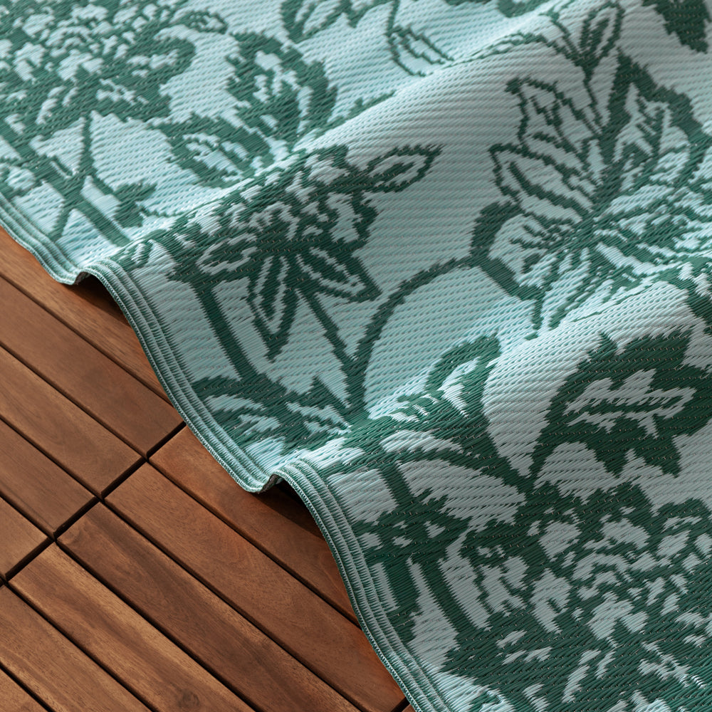 Anemone Woven Jacquard Rug Teal/Mineral