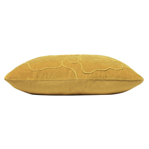 Floral Yellow Cushions - Angeles Floral Velvet Cushion Cover Ochre furn.