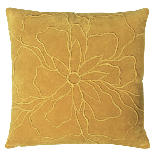 furn. Angeles Floral Velvet Cushion Cover in Ochre