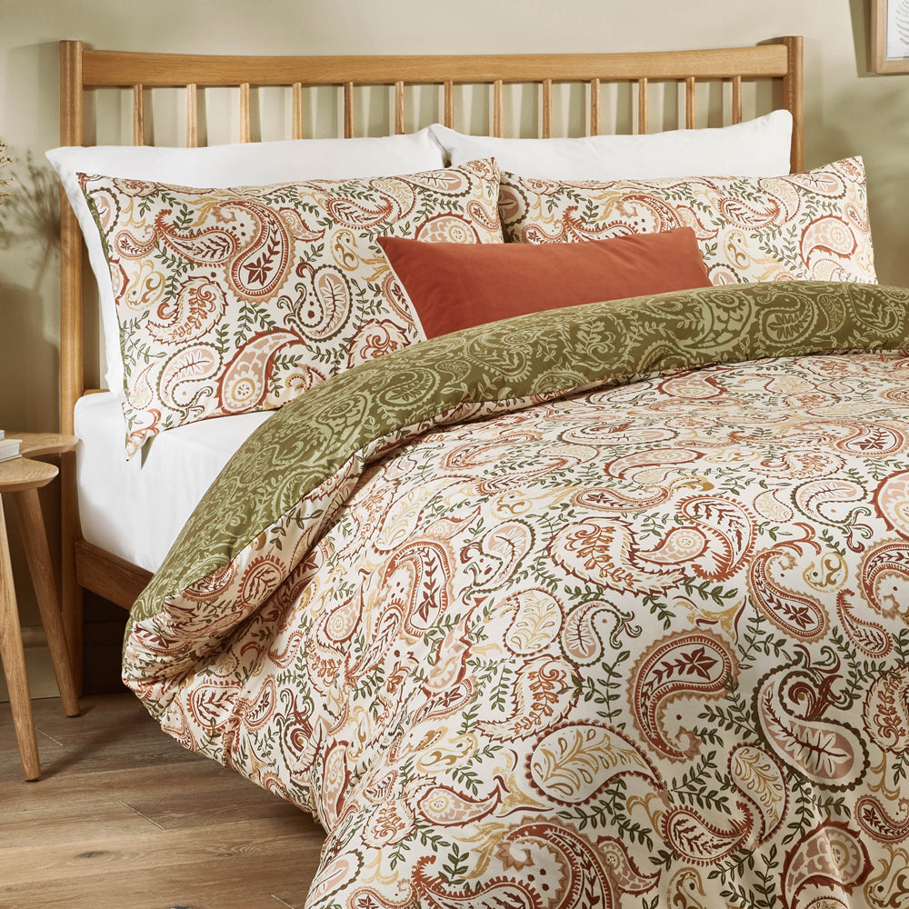 Anika Paisley Printed Soft Touch Duvet Cover Set Multicolour