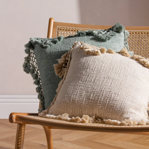 Plain Beige Cushions - Anko Macrame Tassel Trim Cushion Cover Oatmeal Yard
