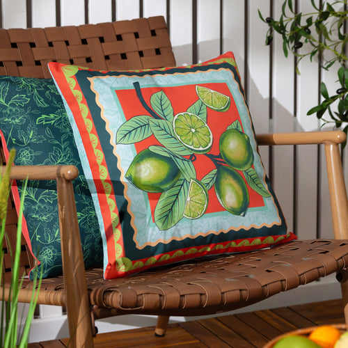 Floral Multi Cushions - Anemone Limes Printed Outdoor Cushion Cover Multi furn.