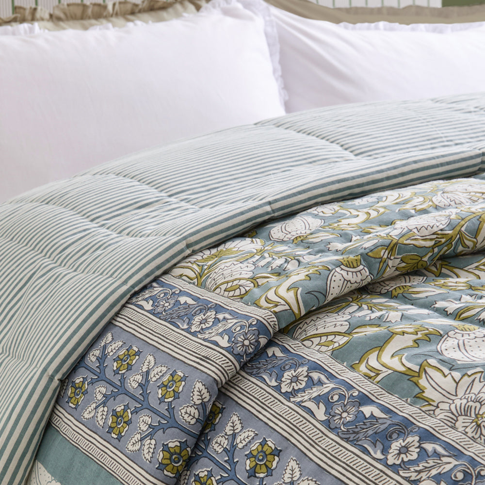Annabelle 100% Cotton Bedspread Blue