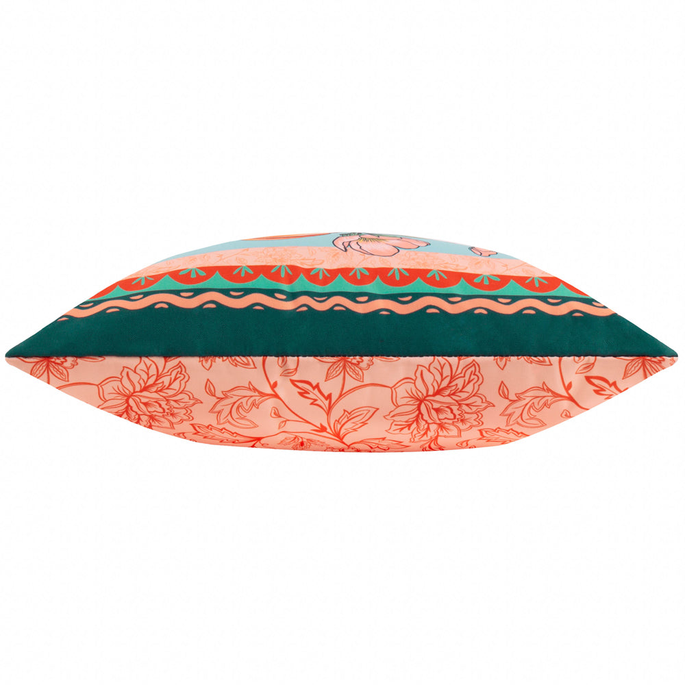 Anemone Peaches Printed Outdoor Cushion Multicolour