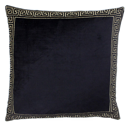 Global Black Cushions - Apollo Embroidered Cushion Cover Black/Gold Paoletti