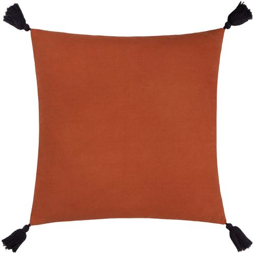 Geometric Red Cushions - Aquene Tufted Tasselled Cushion Cover Brick/Black furn.