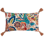 Wylder Aquess Floral Tasselled Cushion Cover in Coral