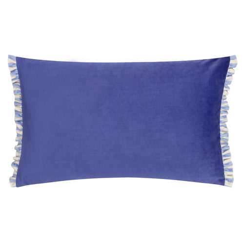 Striped Blue Cushions - Araya Striped Velvet Cushion Cover Blue furn.