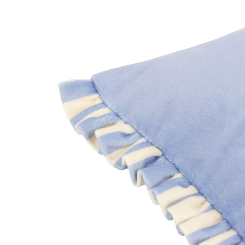 Striped Blue Cushions - Araya Striped Velvet Cushion Cover Blue furn.