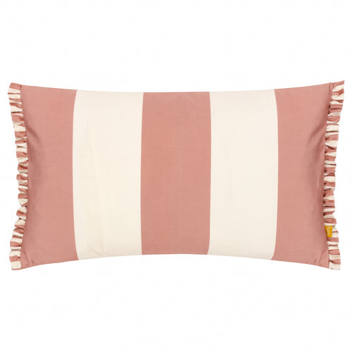 Striped Pink Cushions - Araya Striped Velvet Cushion Cover Pink furn.