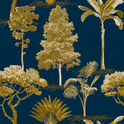 Floral Blue M2M - Arboretum Navy Fabric Sample Paoletti