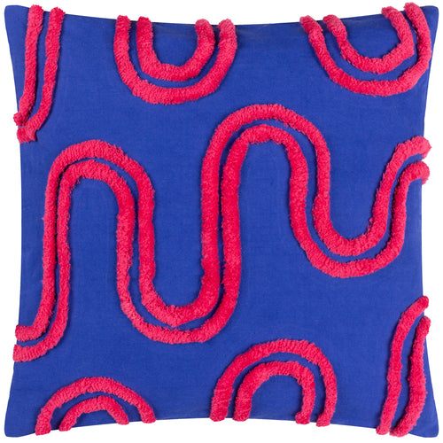 Abstract Blue Cushions - Archie Tufted Cushion Cover Cobalt/Pink Heya Home