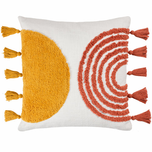 Abstract Red Cushions - Archow Cotton Tufted Cushion Cover Brick/Ochre heya home