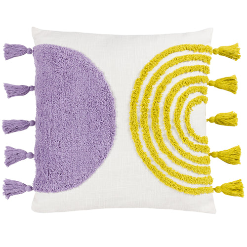 Abstract Purple Cushions - Archow Cotton Tufted Cushion Cover Lilac/Yellow heya home