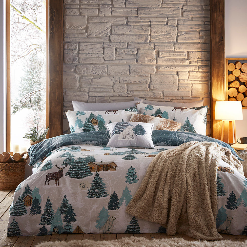 Global Blue Bedding - Arcticus Arctic Animal Duvet Cover Set Blue furn.