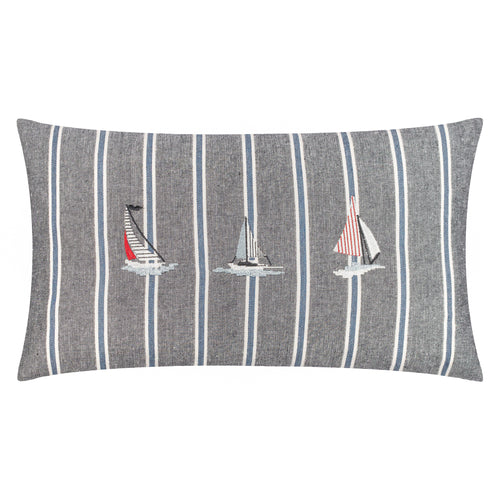 Striped Blue Cushions - Abersoch Regatta Rectangle Cushion Cover Navy Wylder