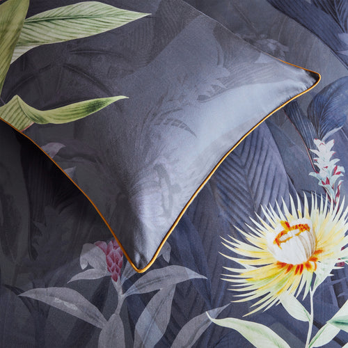 Animal Blue Bedding - Artemis Botanical 100% Cotton Duvet Cover Set Blue/Grey Paoletti