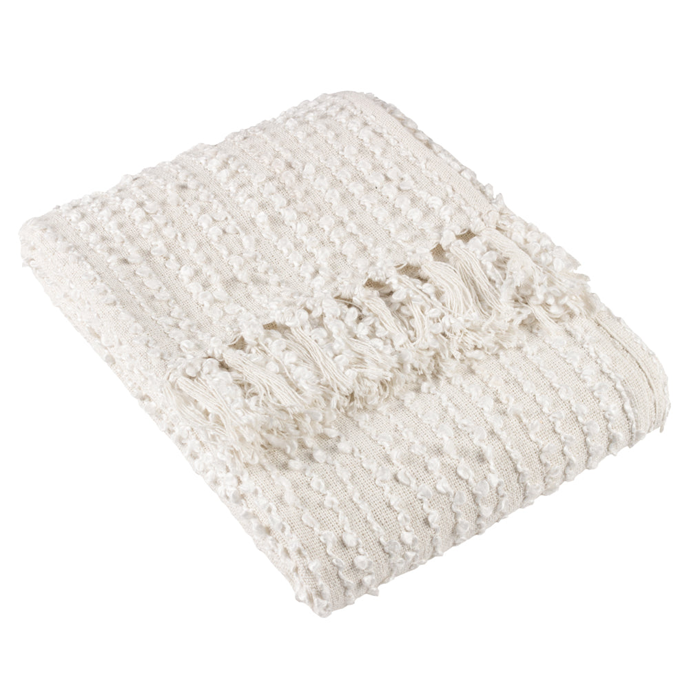 Arvo Woven Tasselled Throw Natural