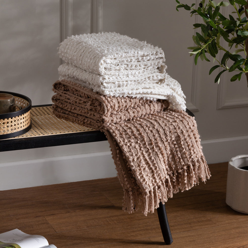 Arvo Woven Tasselled Throw Natural