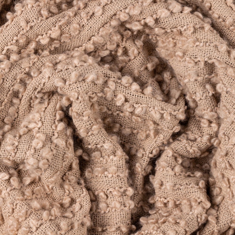 Arvo Woven Tasselled Throw Plaster
