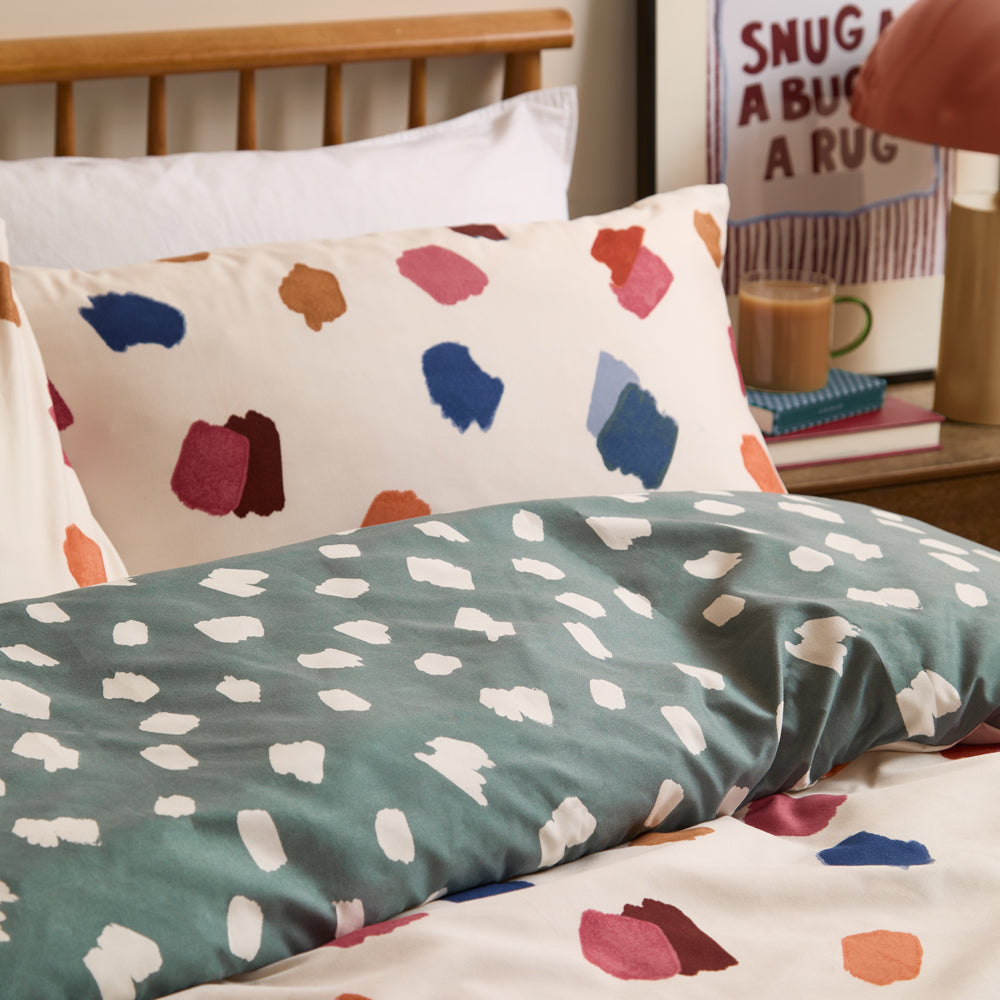 Astrid Reversible Soft Touch Duvet Cover Set Multi/Teal