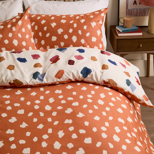 Astrid Reversible Soft Touch Duvet Cover Set Multi/Orange
