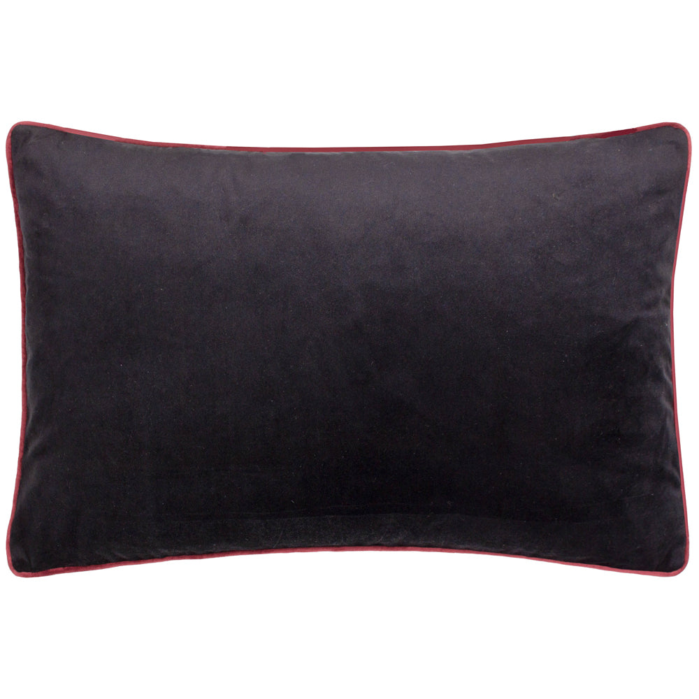 Atlantica Embroidered Velvet Cushion Black